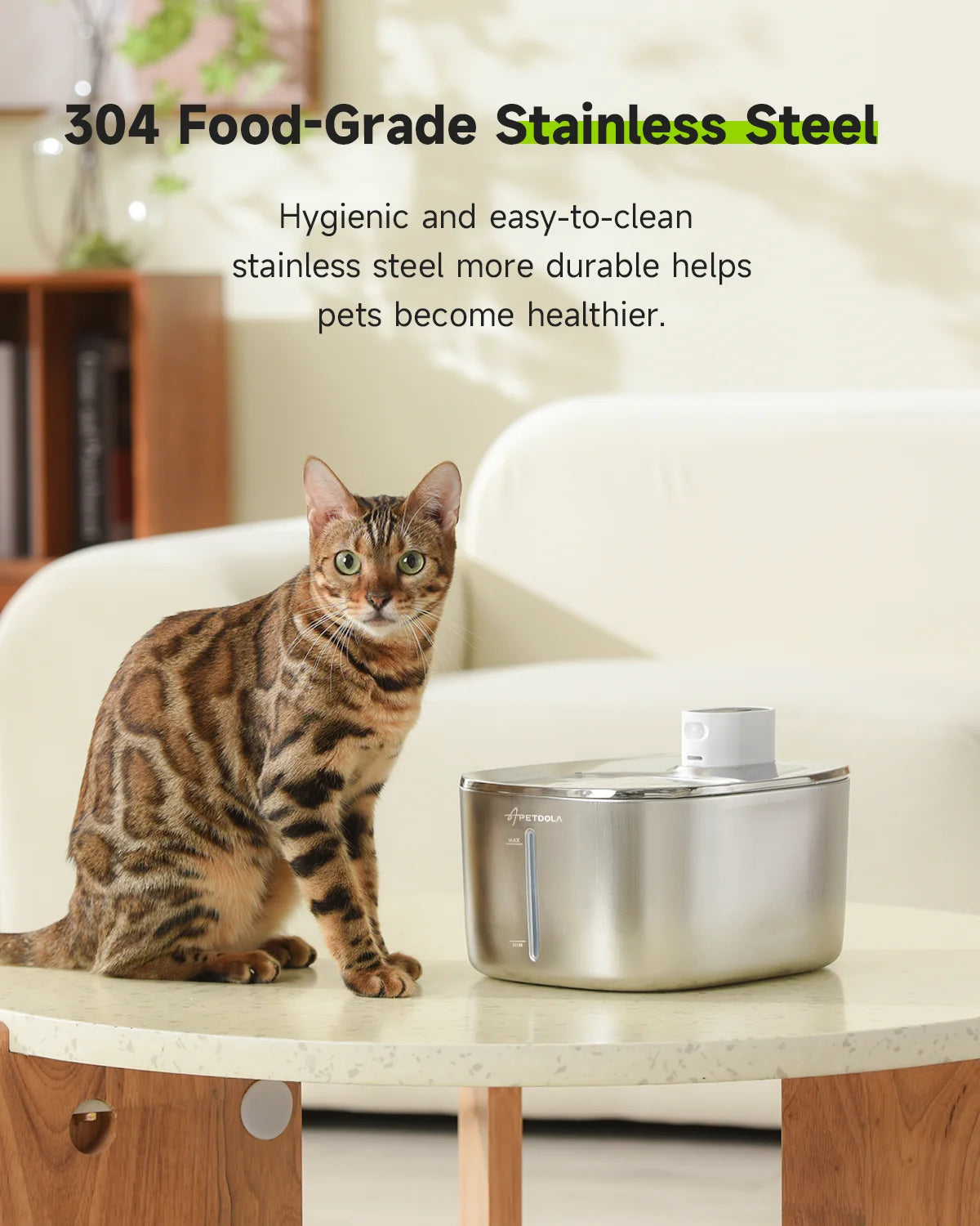 FurFlow™️ Portable Stainless Cat Water Fountain